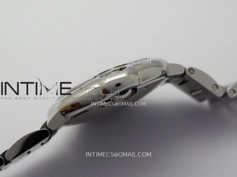Ballon Bleu 33mm SS AF 1:1 Best Edition White Textured Dial On SS Bracelet Super Clone A1853