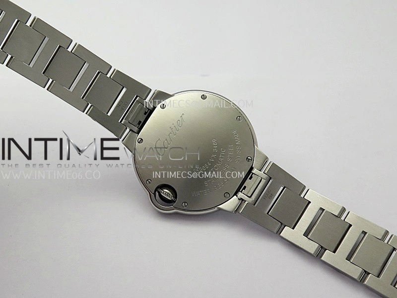 Ballon Bleu 33mm SS AF 1:1 Best Edition White Textured Dial On SS Bracelet Super Clone A1853
