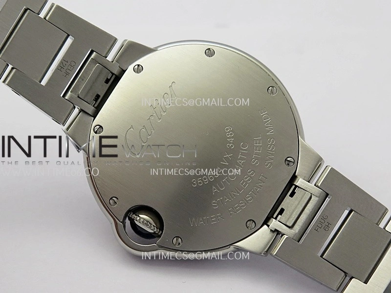 Ballon Bleu 33mm SS AF 1:1 Best Edition White Textured Dial On SS Bracelet Super Clone A1853