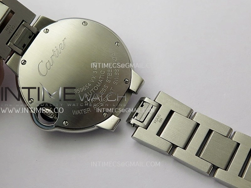 Ballon Bleu 33mm SS AF 1:1 Best Edition White Textured Dial On SS Bracelet Super Clone A1853