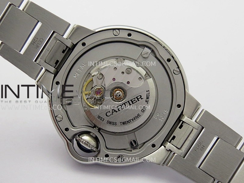 Ballon Bleu 33mm SS AF 1:1 Best Edition White Textured Dial On SS Bracelet Super Clone A1853