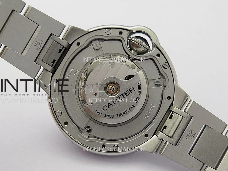 Ballon Bleu 33mm SS AF 1:1 Best Edition White Textured Dial On SS Bracelet Super Clone A1853
