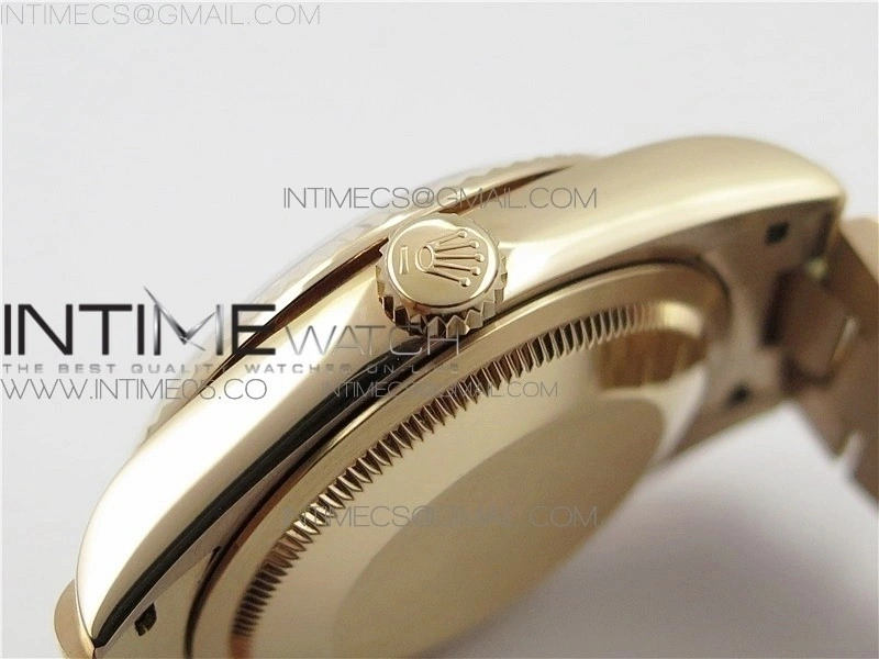 Day-Date 36 128239 RG BP Best Edition White Sticks Markers Dial on RG President Bracelet