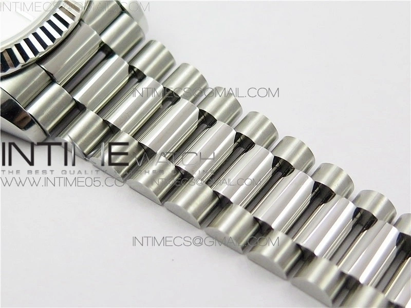 Day-Date 36 128239 SS BP Best Edition Brown Sticks Markers Dial on SS President Bracelet