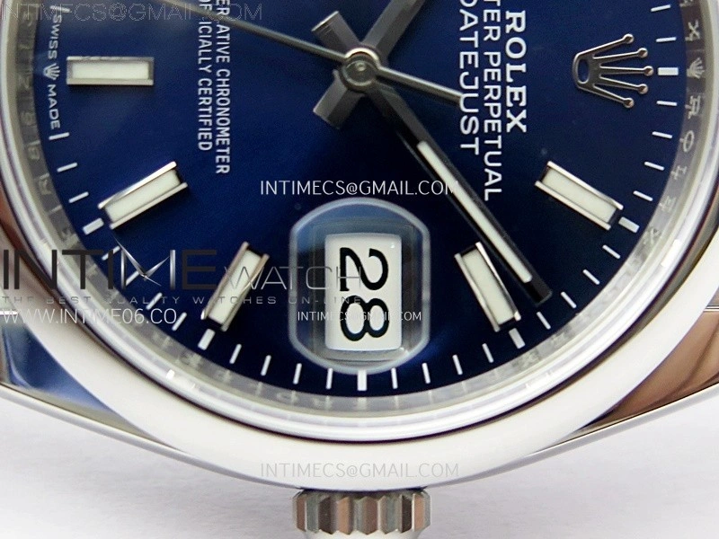 DateJust 36 SS 126200 904L Steel VSF 1:1 Best Edition Blue Dial on Oyster Bracelet VS3235