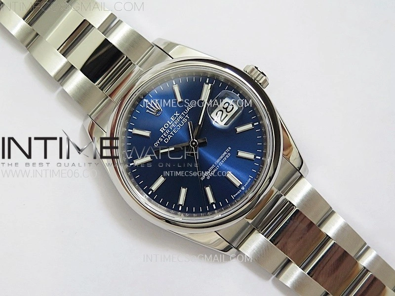 DateJust 36 SS 126200 904L Steel VSF 1:1 Best Edition Blue Dial on Oyster Bracelet VS3235