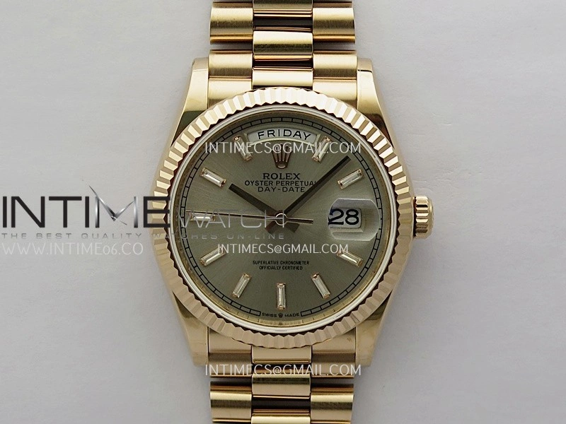 Day Date 128235 36mm RG KF 1:1 Best Edition RG Dial T Diamond Marker On President Bracelet A2836