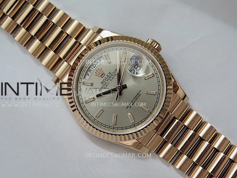 Day Date 128235 36mm RG KF 1:1 Best Edition RG Dial T Diamond Marker On President Bracelet A2836