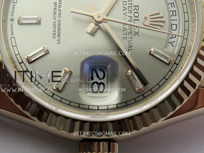 Day Date 128235 36mm RG KF 1:1 Best Edition RG Dial T Diamond Marker On President Bracelet A2836