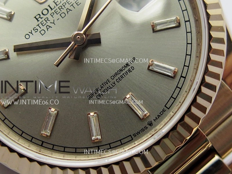 Day Date 128235 36mm RG KF 1:1 Best Edition RG Dial T Diamond Marker On President Bracelet A2836