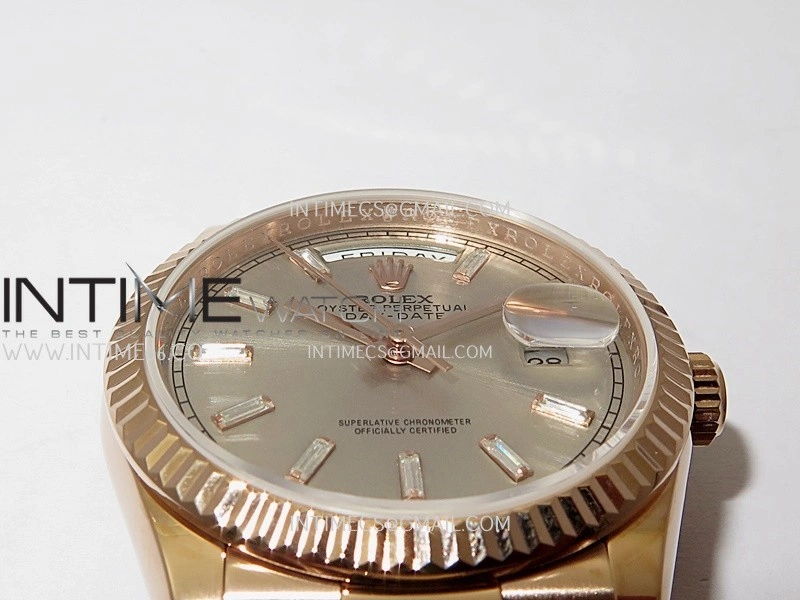Day Date 128235 36mm RG KF 1:1 Best Edition RG Dial T Diamond Marker On President Bracelet A2836