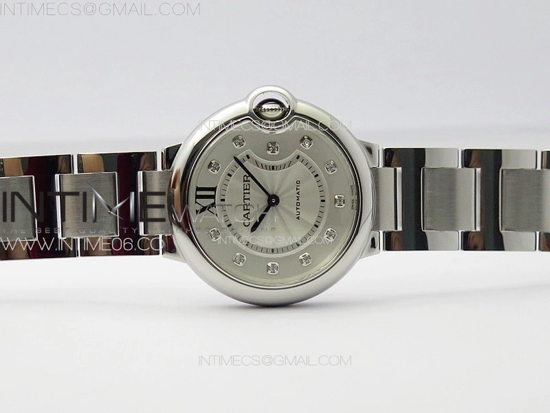 Ballon Bleu 36mm SS 3KF 1:1 Best Edition White Textured Dia Markers Dial on SS Bracelet A076