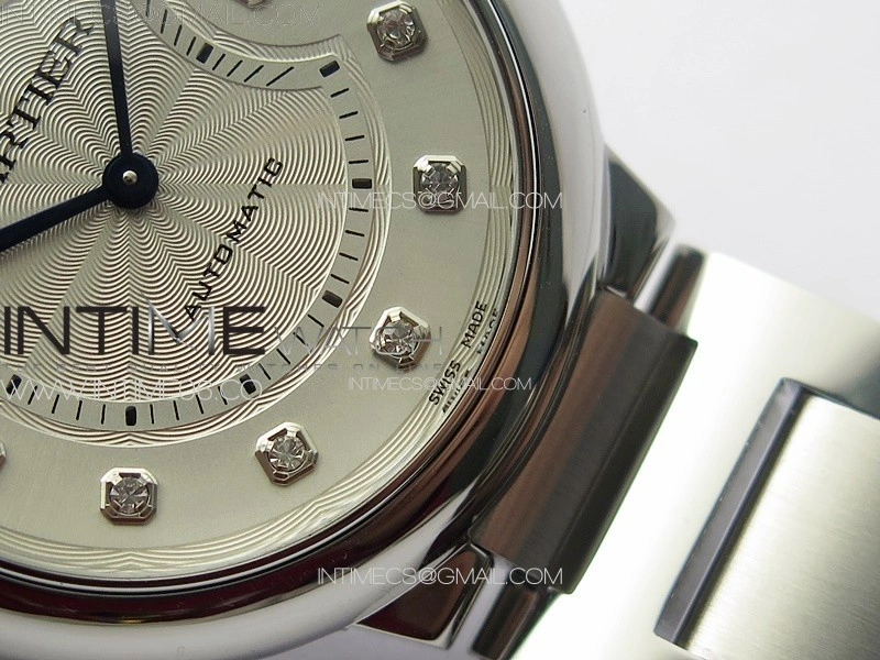 Ballon Bleu 36mm SS 3KF 1:1 Best Edition White Textured Dia Markers Dial on SS Bracelet A076
