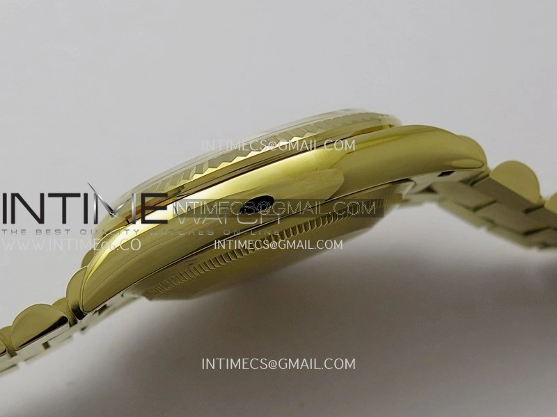 Day Date 128238 36mm YG KF 1:1 Best Edition Gold Dial Diamond Marker On President Bracelet A2836