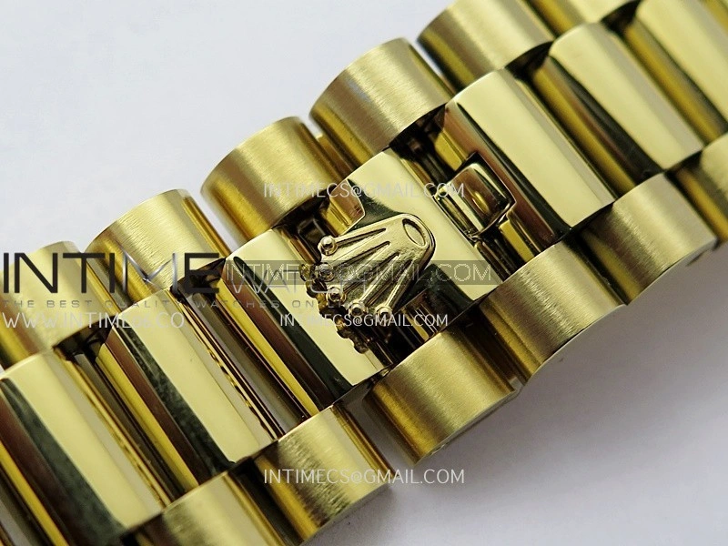Day Date 128238 36mm YG KF 1:1 Best Edition Gold Dial Diamond Marker On President Bracelet A2836