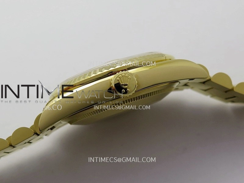 Day Date 128238 36mm YG KF 1:1 Best Edition YG Dial T Diamond Marker On President Bracelet A2836