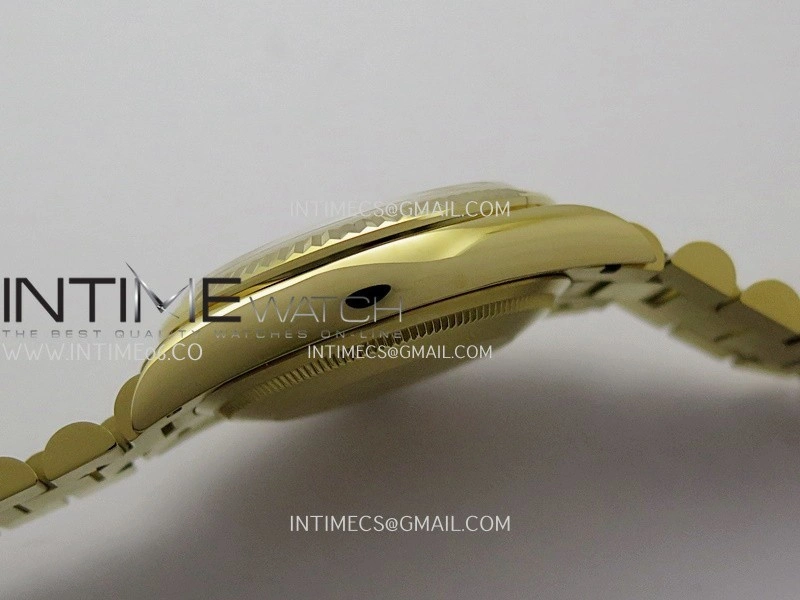 Day Date 128238 36mm YG KF 1:1 Best Edition YG Dial T Diamond Marker On President Bracelet A2836