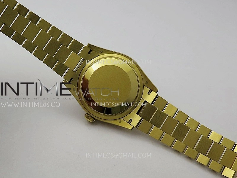 Day Date 128238 36mm YG KF 1:1 Best Edition YG Dial T Diamond Marker On President Bracelet A2836
