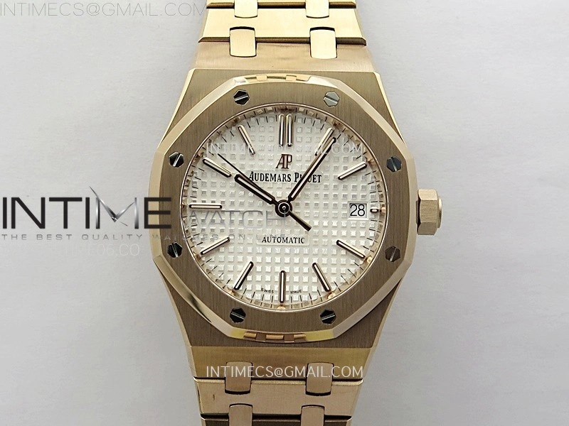 Royal Oak 37mm 15450 RG IPF 1:1 Best Edition Silver Dial on RG Bracelet SA3120 Super Clone