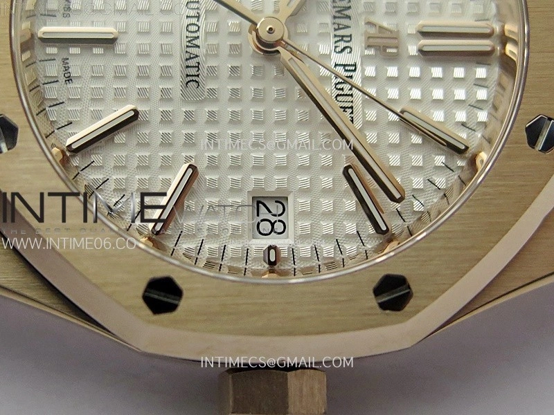 Royal Oak 37mm 15450 RG IPF 1:1 Best Edition Silver Dial on RG Bracelet SA3120 Super Clone