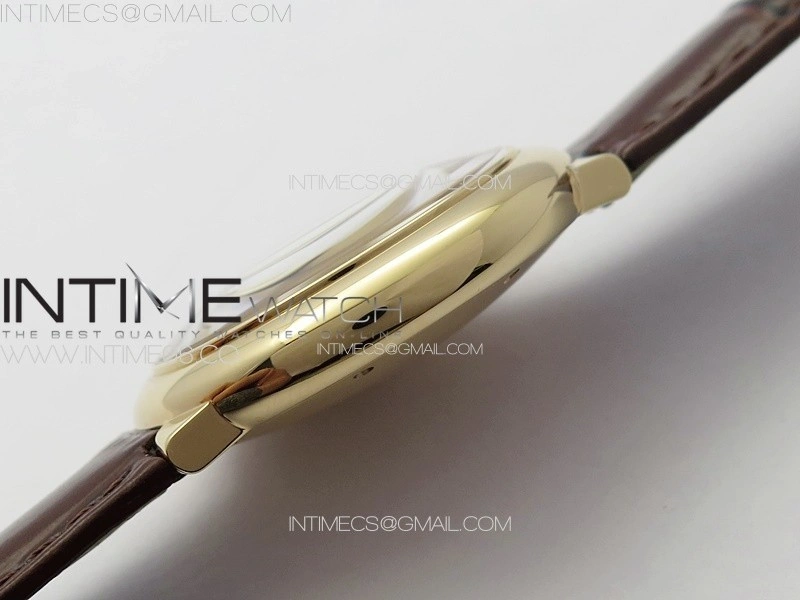 Ballon Bleu 36mm RG 3KF 1:1 Best Edition White Textured Dia Markers Dial On Brown Leather Strap A076