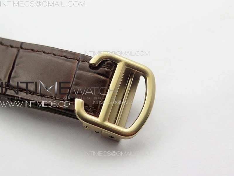 Ballon Bleu 36mm RG 3KF 1:1 Best Edition White Textured Dia Markers Dial On Brown Leather Strap A076