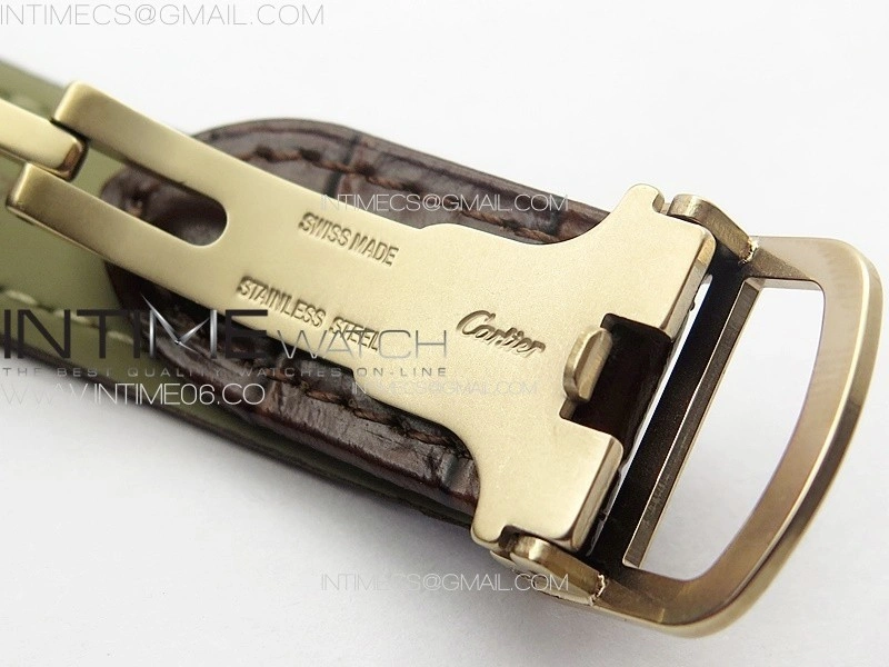 Ballon Bleu 36mm RG 3KF 1:1 Best Edition White Textured Dia Markers Dial On Brown Leather Strap A076