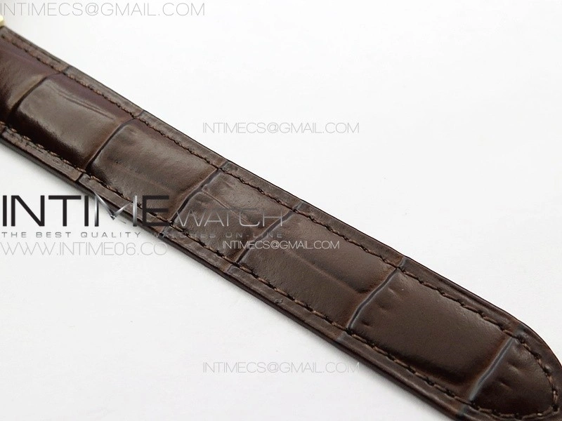 Ballon Bleu 36mm RG 3KF 1:1 Best Edition White Textured Dia Markers Dial On Brown Leather Strap A076