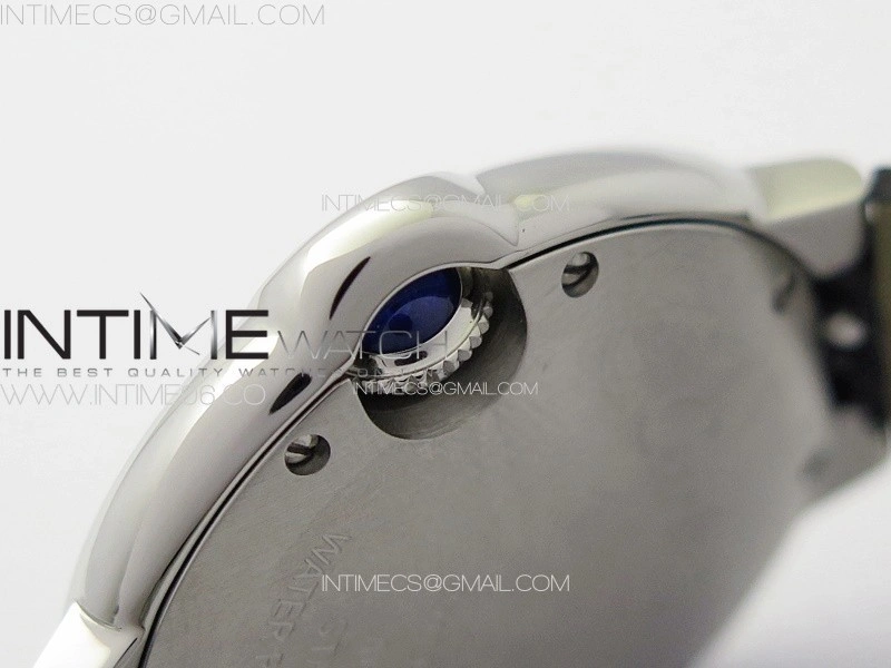 Ballon Bleu 33mm SS 3KF 1:1 Best Edition White Textured Dia Markers Dial on Black Leather Strap A076