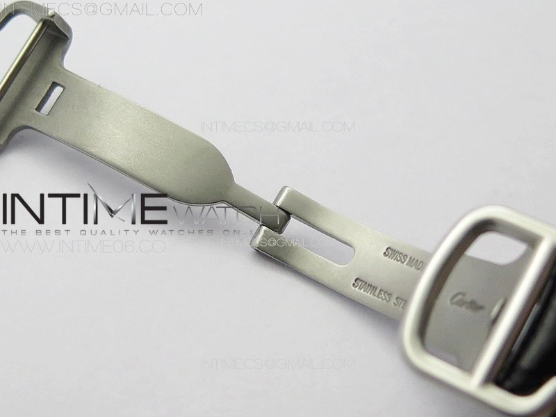 Ballon Bleu 33mm SS 3KF 1:1 Best Edition White Textured Dia Markers Dial on Black Leather Strap A076