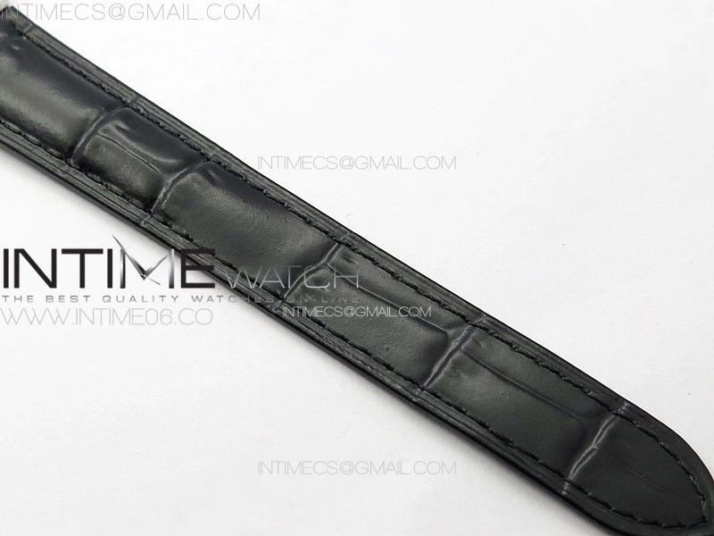 Ballon Bleu 33mm SS 3KF 1:1 Best Edition White Textured Dia Markers Dial on Black Leather Strap A076