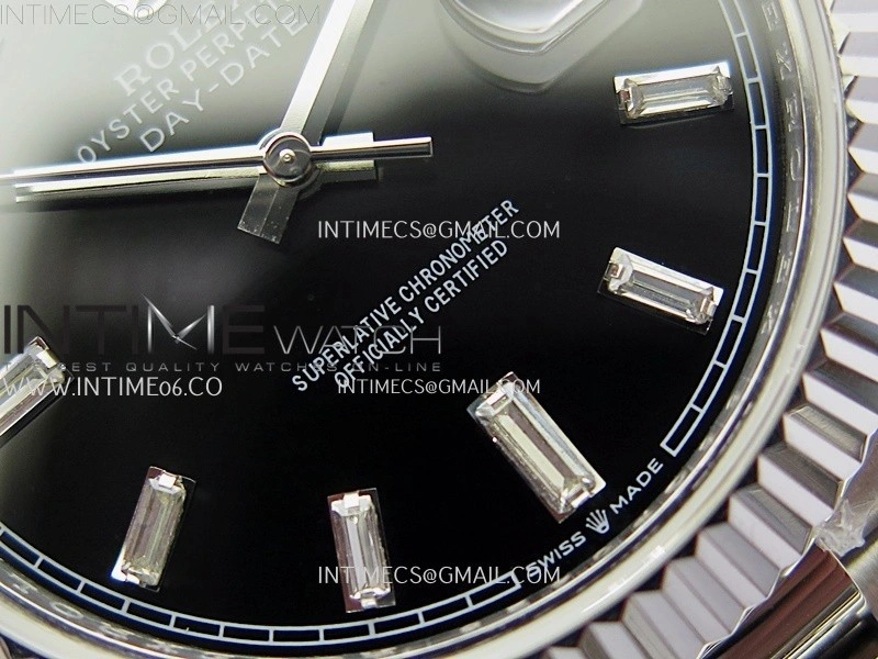Day Date 228239 40mm KF 1:1 Best Edition Black Dial Crystal Markers On President Bracelet SA3255