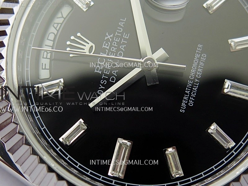 Day Date 228239 40mm KF 1:1 Best Edition Black Dial Crystal Markers On President Bracelet SA3255