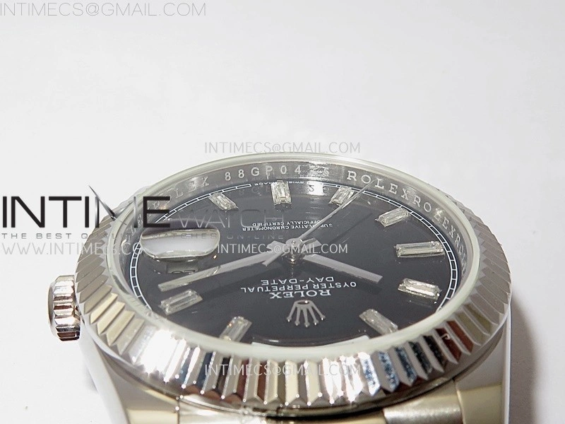 Day Date 228239 40mm KF 1:1 Best Edition Black Dial Crystal Markers On President Bracelet SA3255