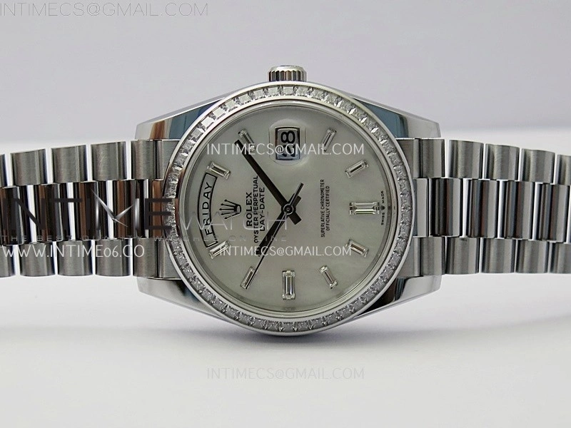 Day Date 228396 40mm SS Noob 1:1 Best Edition White MOP Crystal Dial On President Bracelet A2836