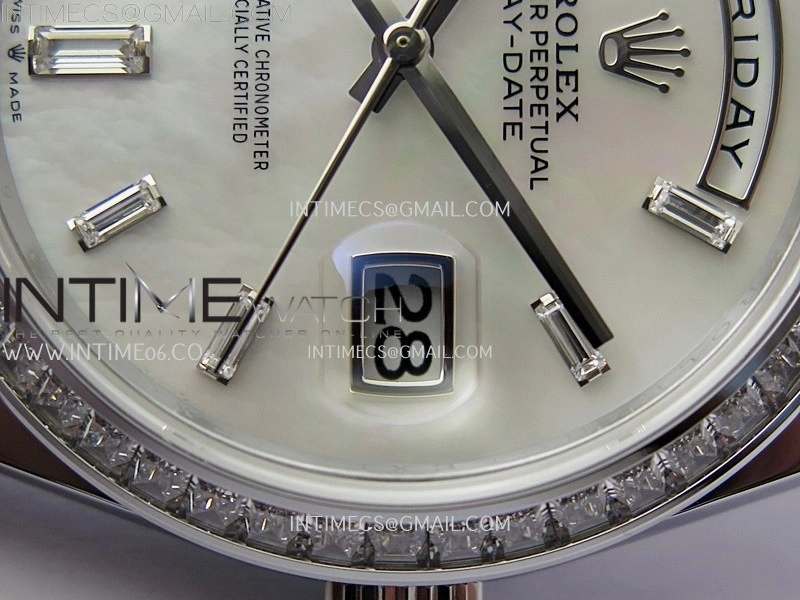 Day Date 228396 40mm SS Noob 1:1 Best Edition White MOP Crystal Dial On President Bracelet A2836