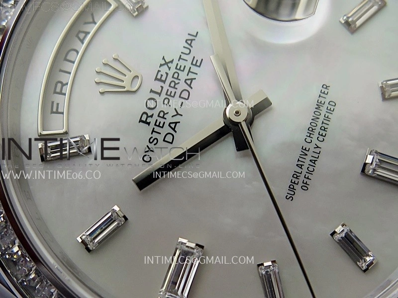 Day Date 228396 40mm SS Noob 1:1 Best Edition White MOP Crystal Dial On President Bracelet A2836