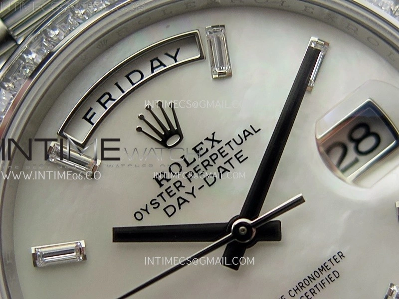 Day Date 228396 40mm SS Noob 1:1 Best Edition White MOP Crystal Dial On President Bracelet A2836