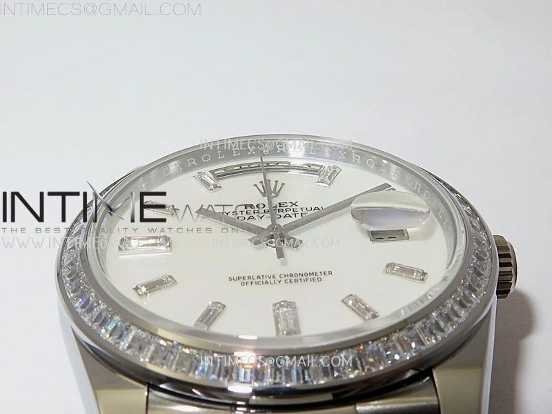 Day Date 228396 40mm SS Noob 1:1 Best Edition White MOP Crystal Dial On President Bracelet A2836