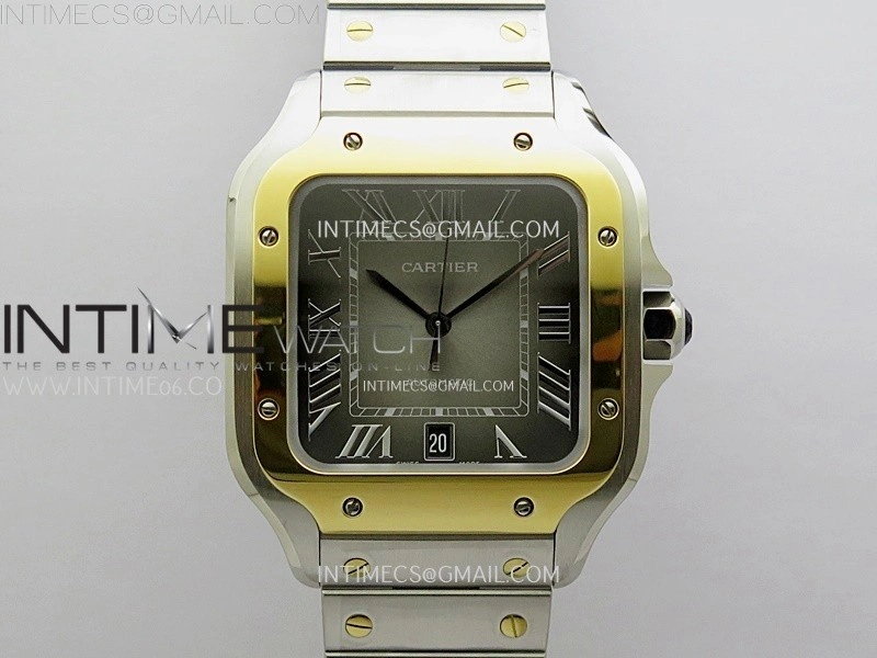 Santos de Cartier 40mm SS YG BVF 1:1 Best Edition Gray Dial on SS YG SmartLinks Bracelet MIYOTA 9015