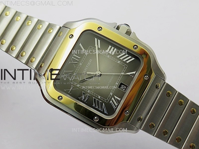 Santos de Cartier 40mm SS YG BVF 1:1 Best Edition Gray Dial on SS YG SmartLinks Bracelet MIYOTA 9015