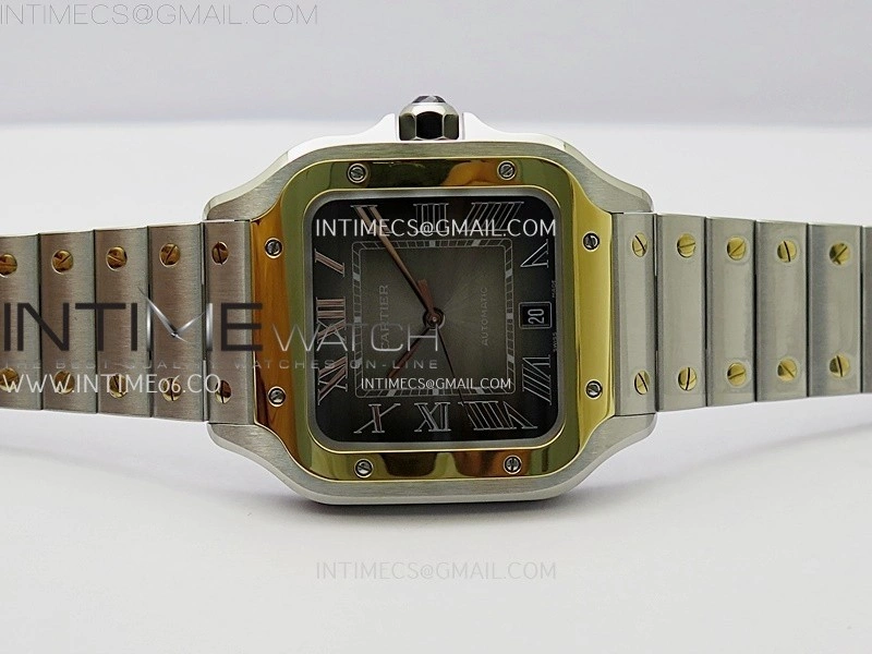 Santos de Cartier 40mm SS YG BVF 1:1 Best Edition Gray Dial on SS YG SmartLinks Bracelet MIYOTA 9015