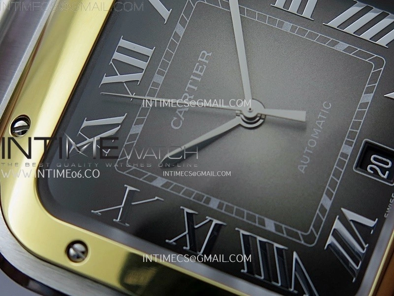 Santos de Cartier 40mm SS YG BVF 1:1 Best Edition Gray Dial on SS YG SmartLinks Bracelet MIYOTA 9015