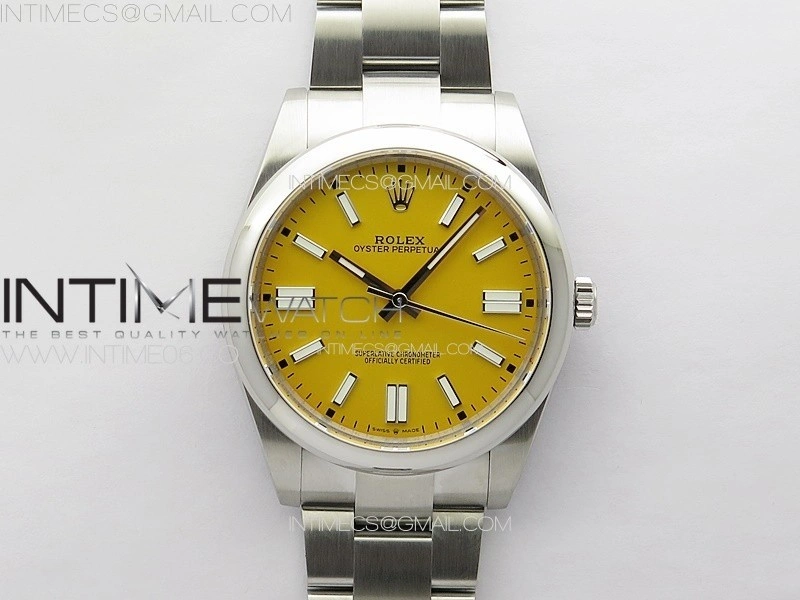 Oyster Perpetual 41mm 124300 904L Steel GMF 1:1 Best Edition Yellow Dial on SS Bracelet VR3230 V2