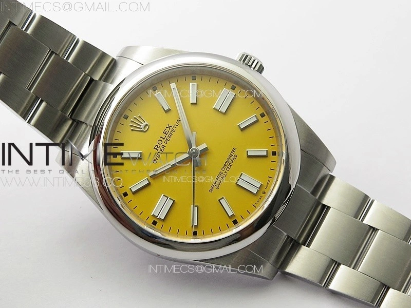 Oyster Perpetual 41mm 124300 904L Steel GMF 1:1 Best Edition Yellow Dial on SS Bracelet VR3230 V2