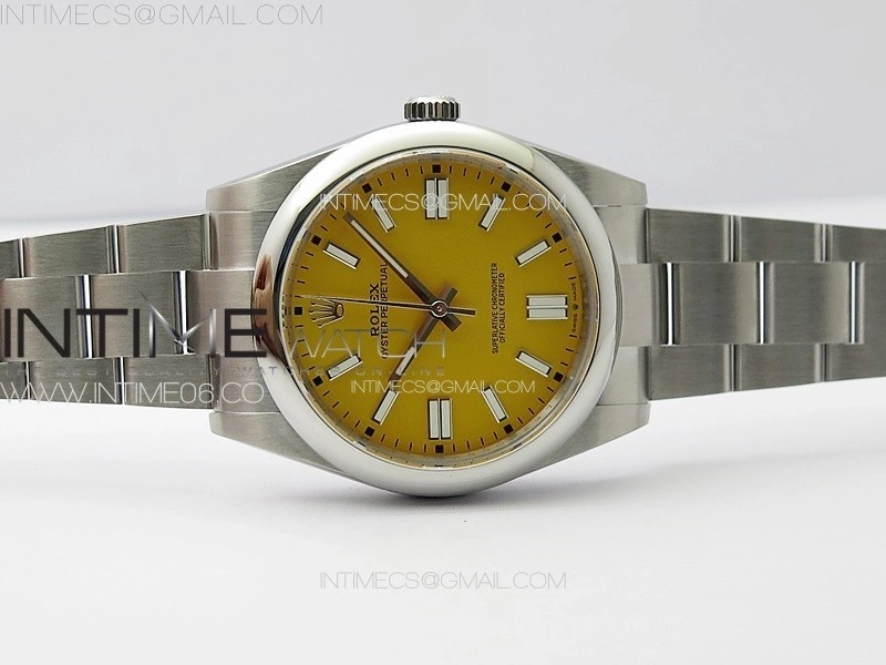 Oyster Perpetual 41mm 124300 904L Steel GMF 1:1 Best Edition Yellow Dial on SS Bracelet VR3230 V2