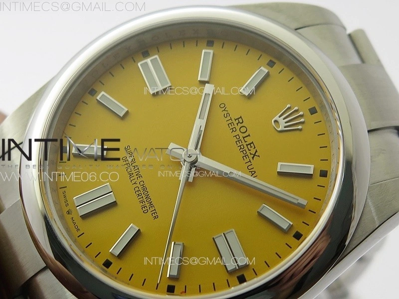 Oyster Perpetual 41mm 124300 904L Steel GMF 1:1 Best Edition Yellow Dial on SS Bracelet VR3230 V2