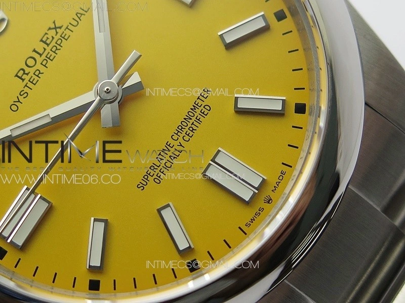 Oyster Perpetual 41mm 124300 904L Steel GMF 1:1 Best Edition Yellow Dial on SS Bracelet VR3230 V2