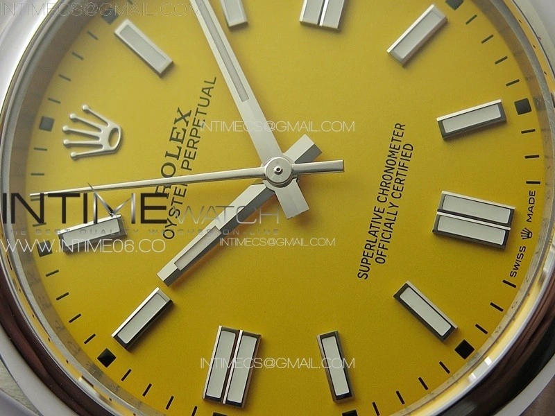 Oyster Perpetual 41mm 124300 904L Steel GMF 1:1 Best Edition Yellow Dial on SS Bracelet VR3230 V2