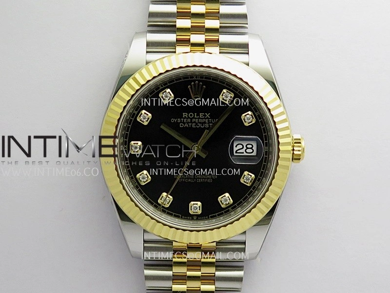 DateJust 41mm 126331 904 SS YG VF 1:1 Black Dial Diamond Marker On Jubilee Bracelet DD3235